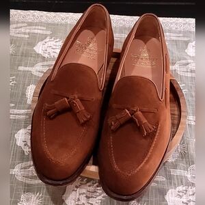 Crockett & Jones men's Cavendish brown suede shoes, size 9.5 (see video)